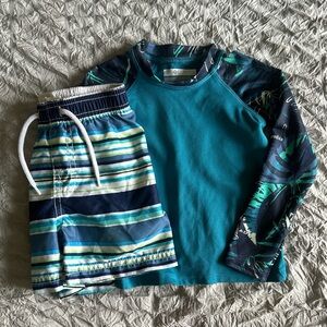 Columbia Teal and Navy Swimwear Set